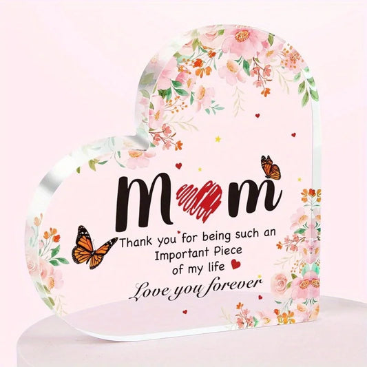 Engraved Mum Heart Plaque Gift From Daughter Or Son