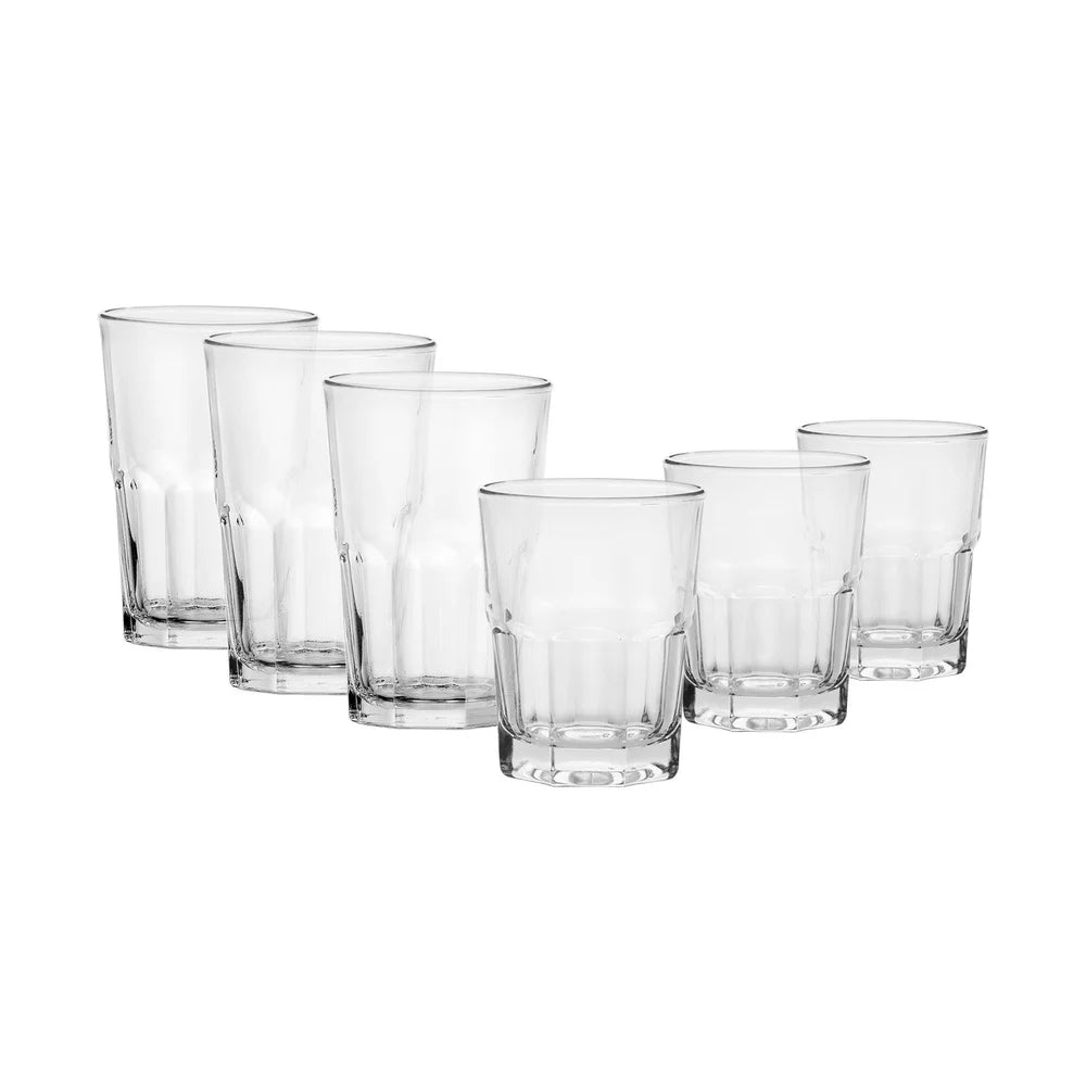 12 Piece Clear Drinkware Set for Entertaining and Dining Essentials