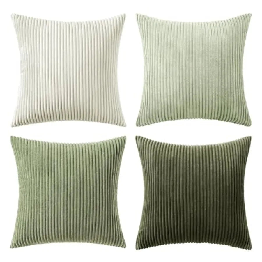 Boho Farmhouse Throw Pillow Cover Set Of 4 Corduroy Cushions
