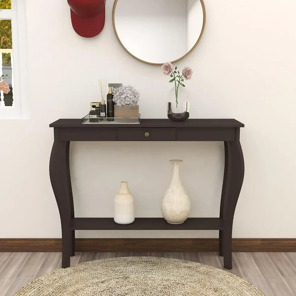 Chic Accent Console Table With Drawer Entryway Living Room