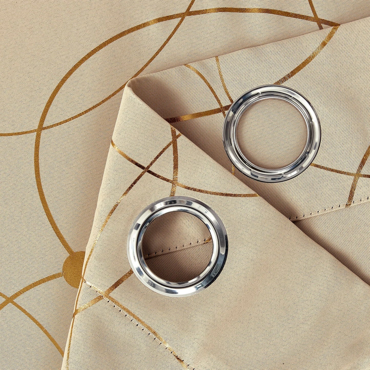 Wave Circle Blackout Curtains With Grommet Top Living