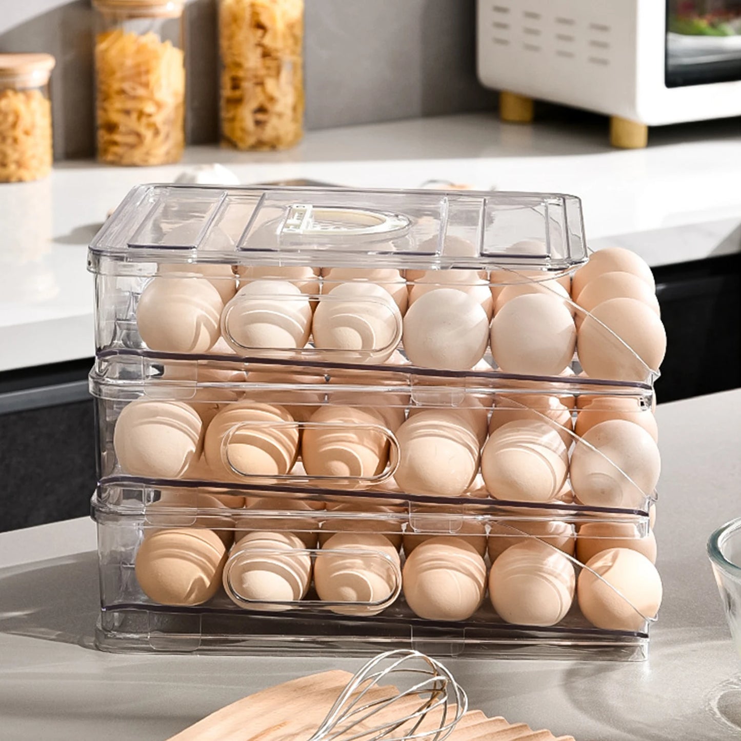 Automatic Egg Organizer Storage Box for Freshness and Convenience