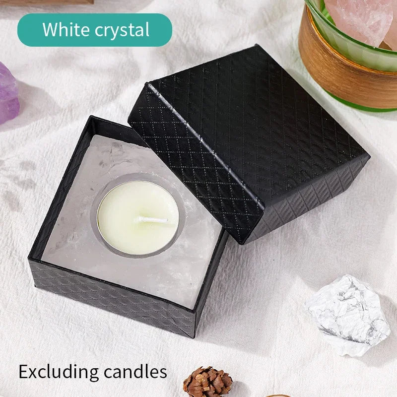 Natural Crystal Square Candlestick Scented Candle Holder