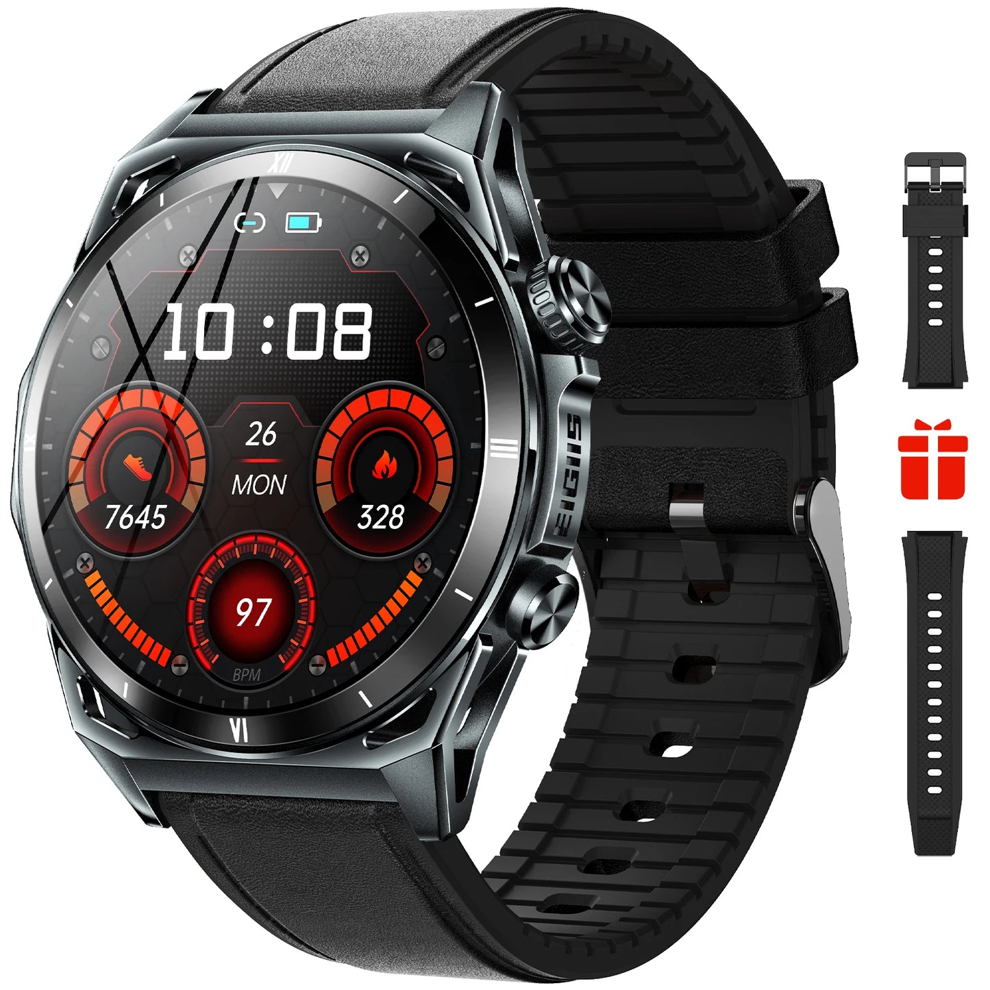 EIGIIS Smart Watch KE6 with AMOLED Display and Health Monitor