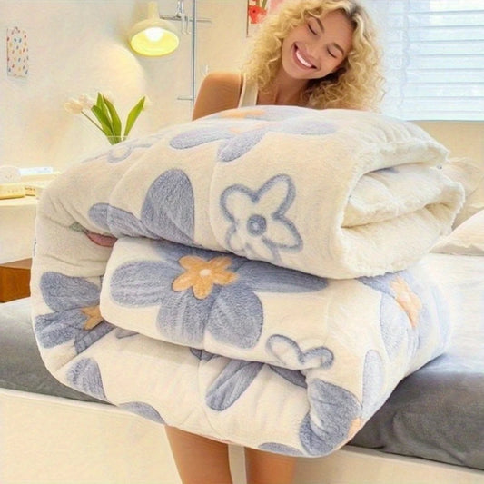 All Season Thickened Wool Sherpa Quilt Set With Pillowcases