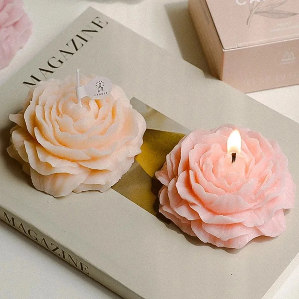 3D Peony Aromatherapy Candle Creative Flower Shape Wedding Decor Gift