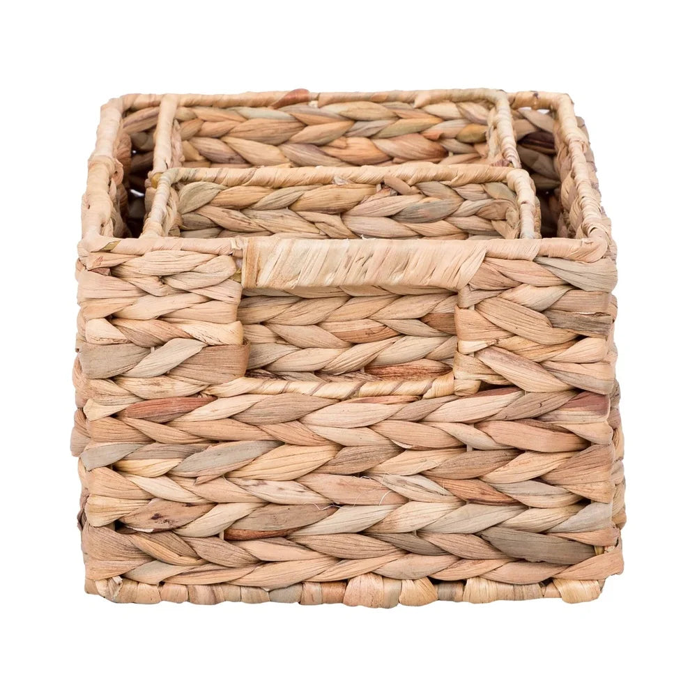 Natural Water Hyacinth Storage Baskets for Home Organization