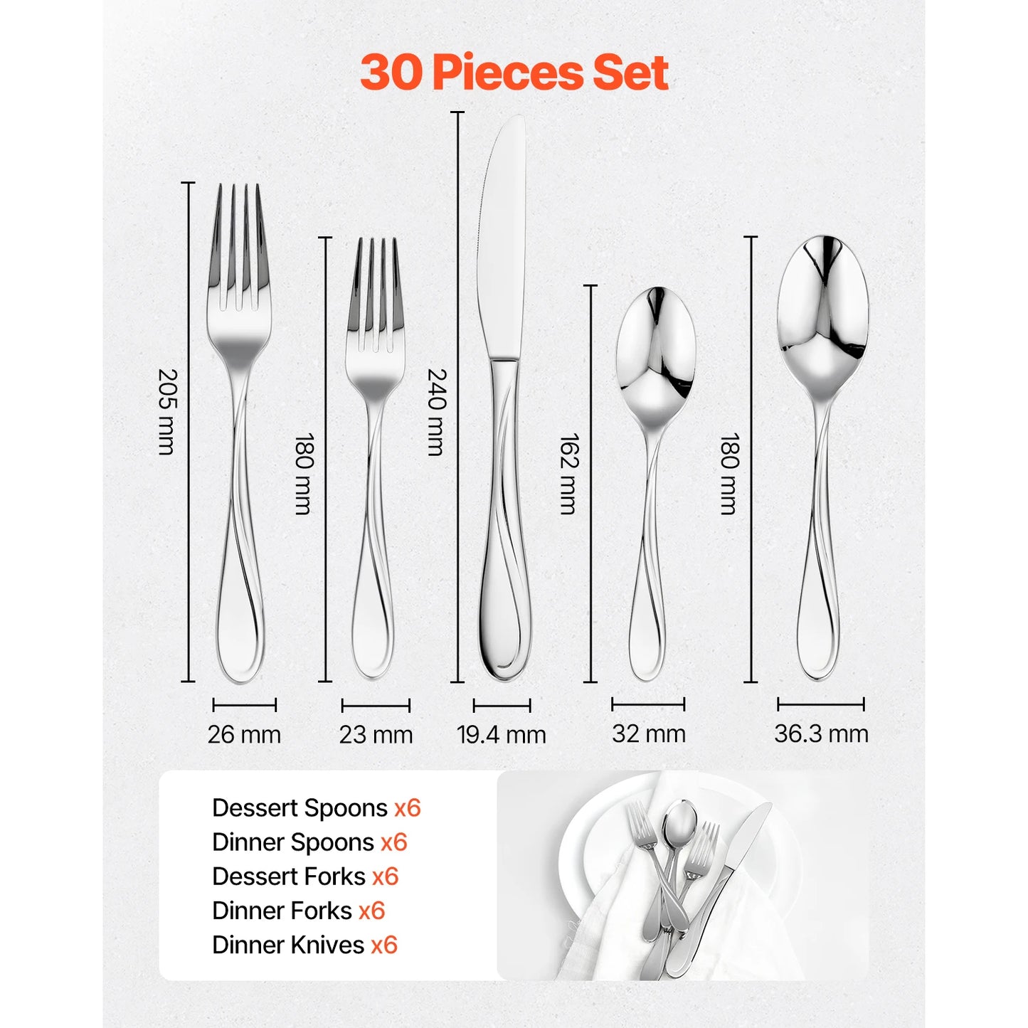 Premium Stainless Steel Silverware Set for Elegant Dining Experience
