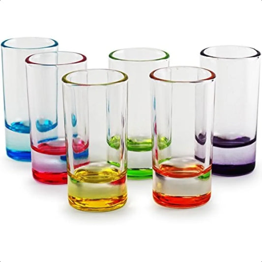 Paradise Shot Set Of 6 Glass Drinking Cups For Spirits