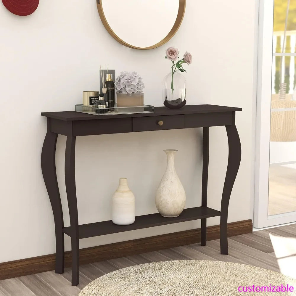 Chic Accent Console Table With Drawer Entryway Living Room