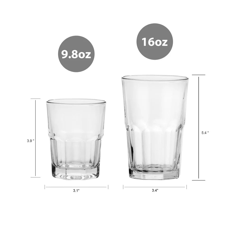 12 Piece Clear Drinkware Set for Entertaining and Dining Essentials