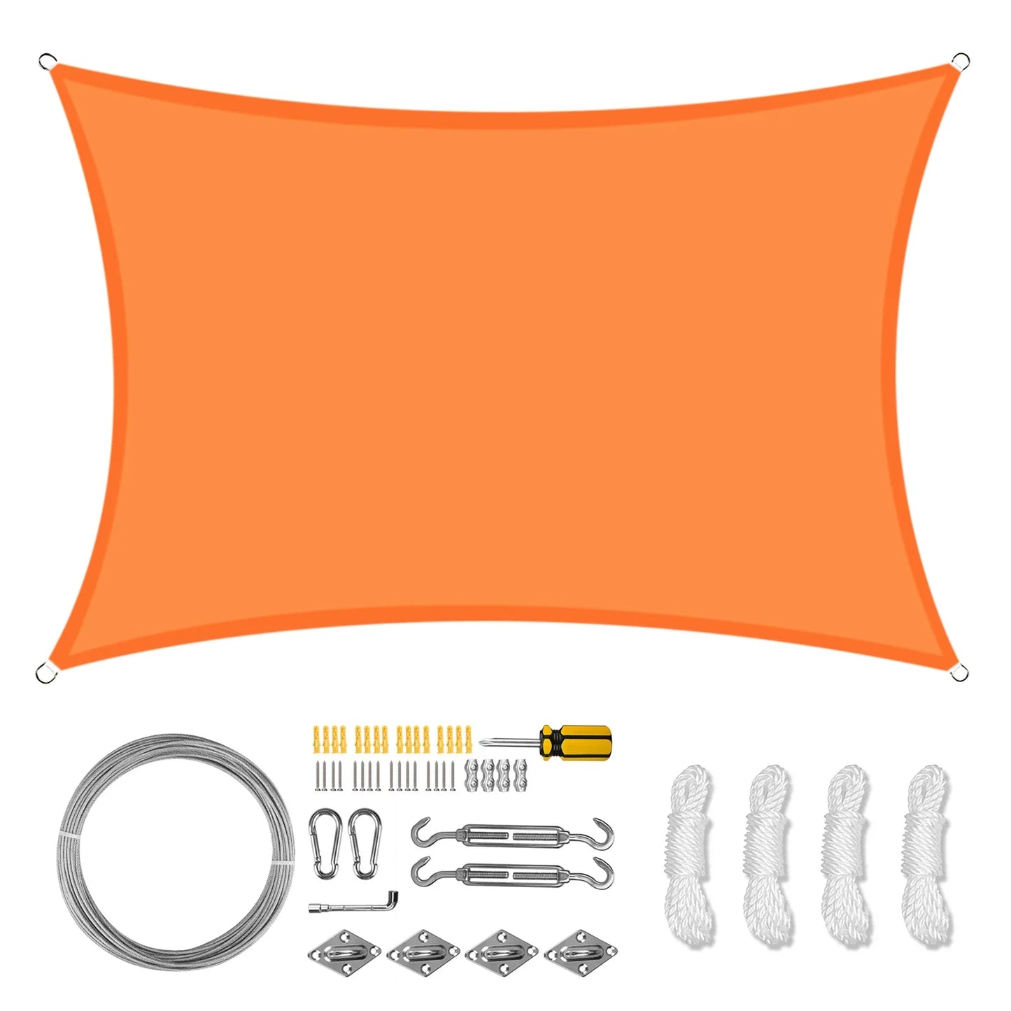 Waterproof Shade Sail With Hardware Kit For Outdoor Patio