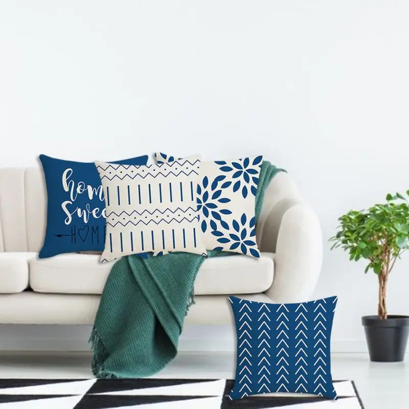 FourPack UltraPremiumTextured PillowCovers For Sofas AmbientDecor Essentials PremiumFabric Durable Blend