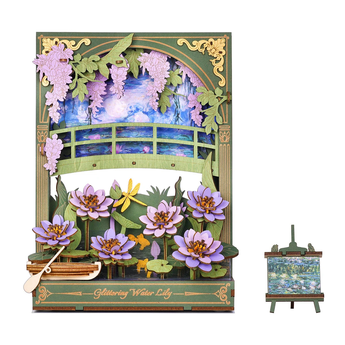 ROWOOD 3D Wooden Puzzle with LED Flower Display Tabletop