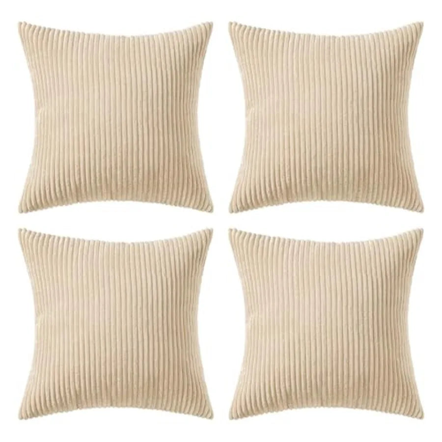 Boho Farmhouse Throw Pillow Cover Set Of 4 Corduroy Cushions
