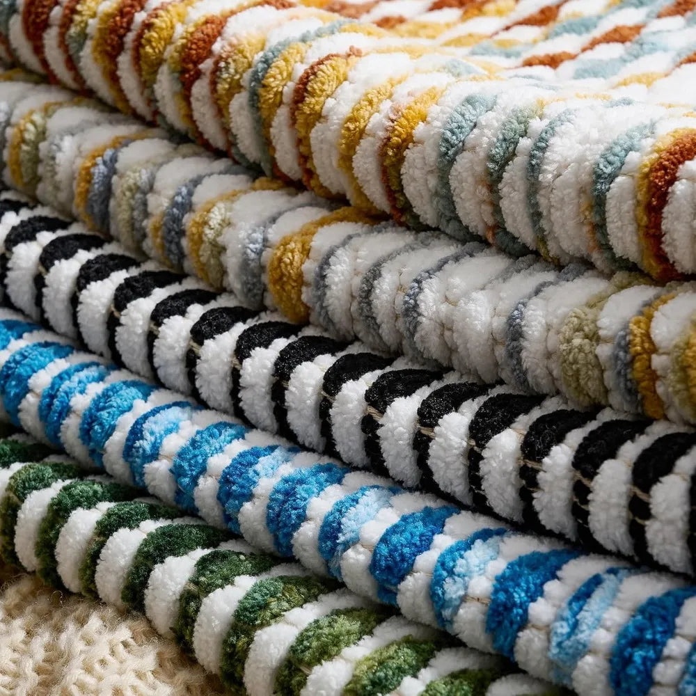 Boho Chenille Pillow Covers Set of 2 With Tufted Design