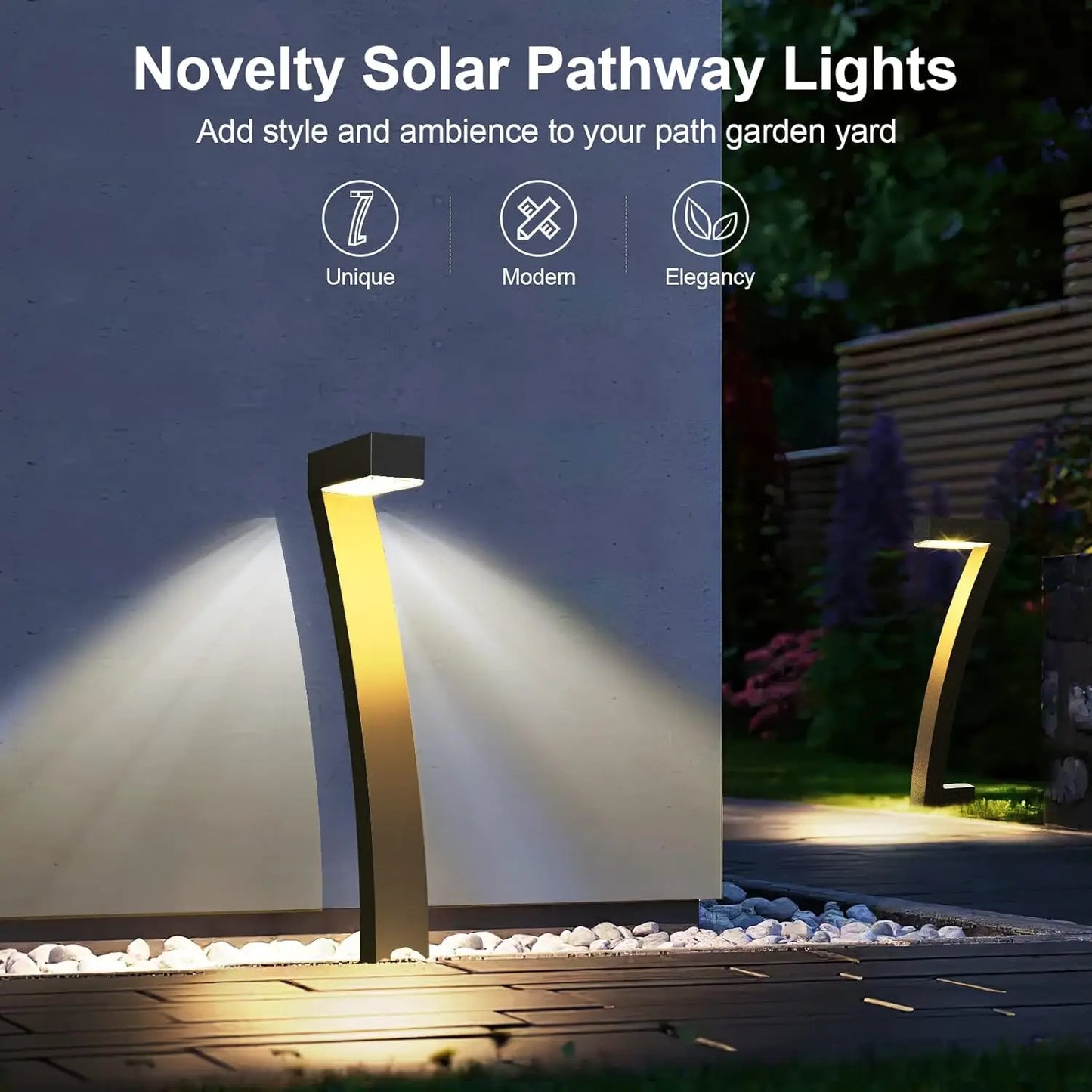 Solar Pathway Lights Outdoor Garden Auto On Off Six Pack