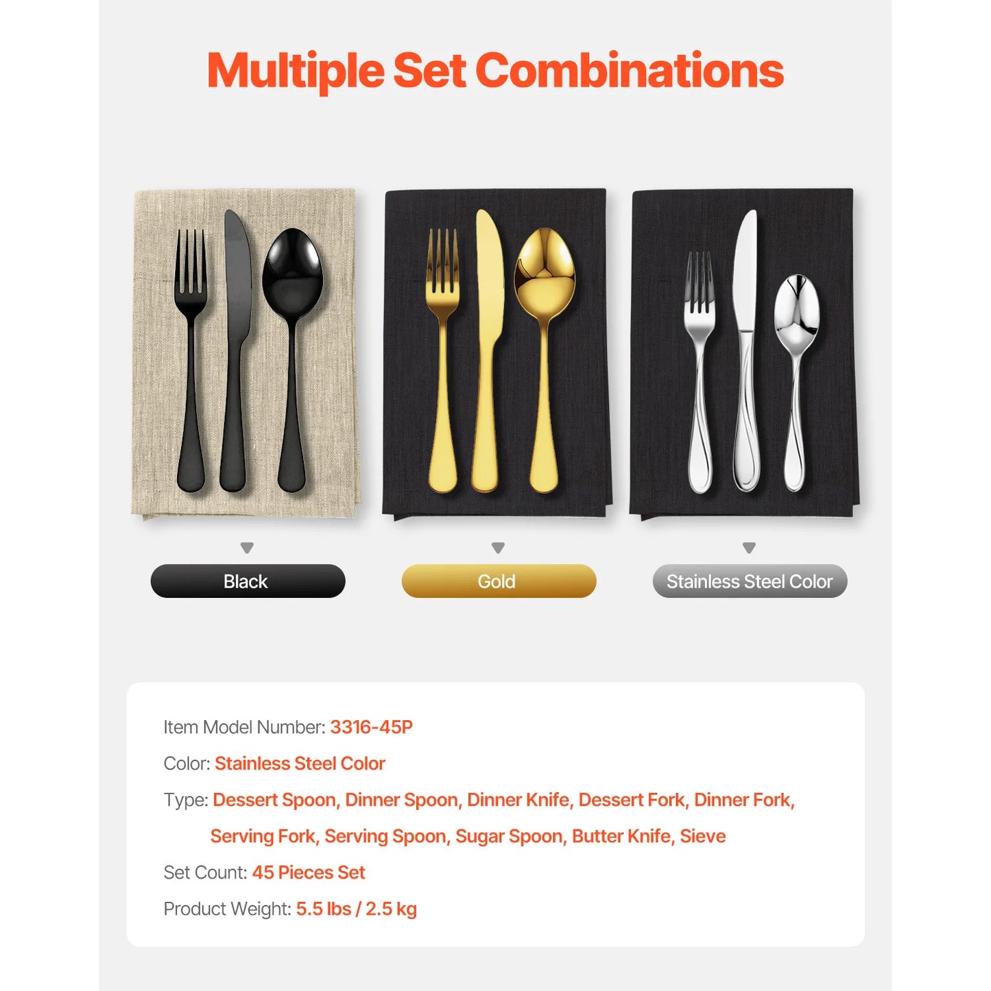 Premium Stainless Steel Silverware Set for Elegant Dining Experience