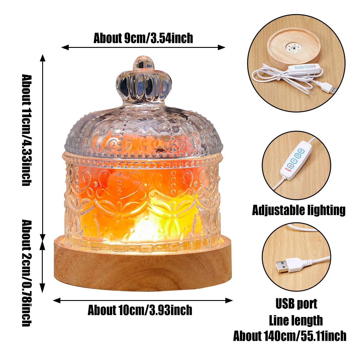 Natural Stone Crystal Set Box Bedside Table Ornaments Gift