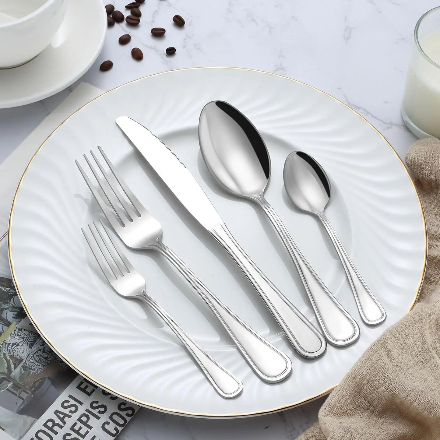 Elegant Stainless Steel Silverware Set for Modern Dining Experience