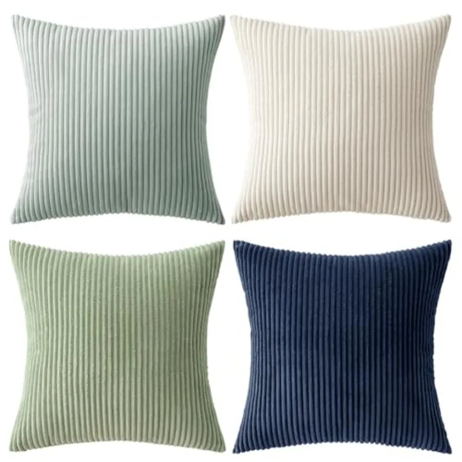Boho Farmhouse Throw Pillow Cover Set Of 4 Corduroy Cushions