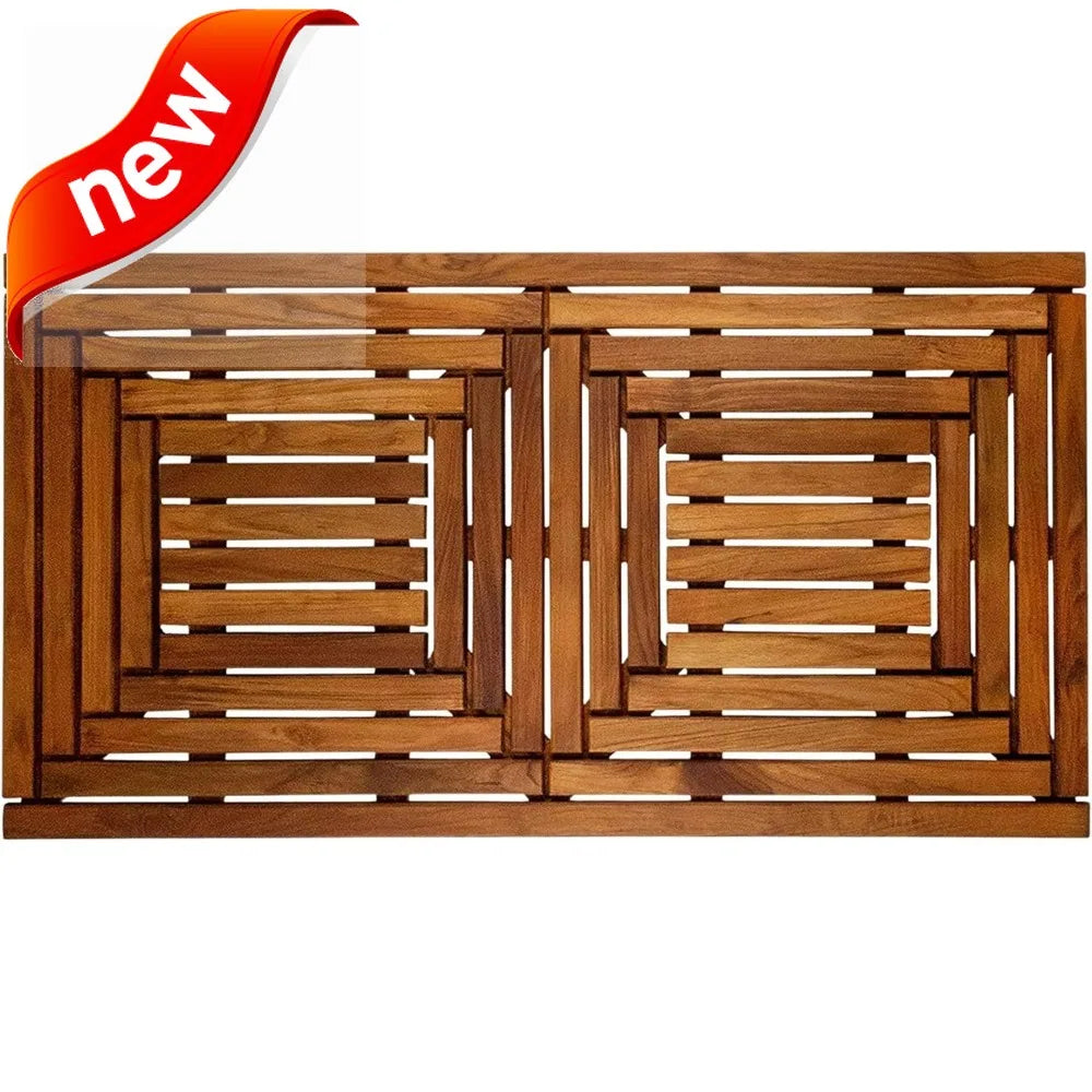 Nordic Teak Shower Mat Non Slip Wood Platform Indoor Outdoor