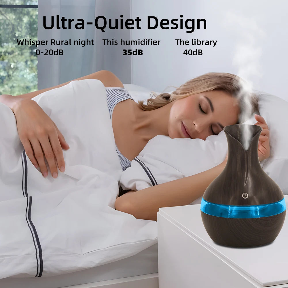 USB Humidifier And Essential Oil Diffuser Ultra Quiet Night Light