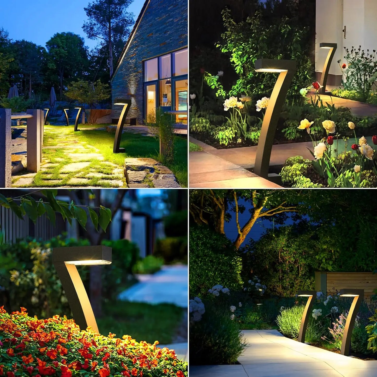 Solar Pathway Lights Outdoor Garden Auto On Off Six Pack