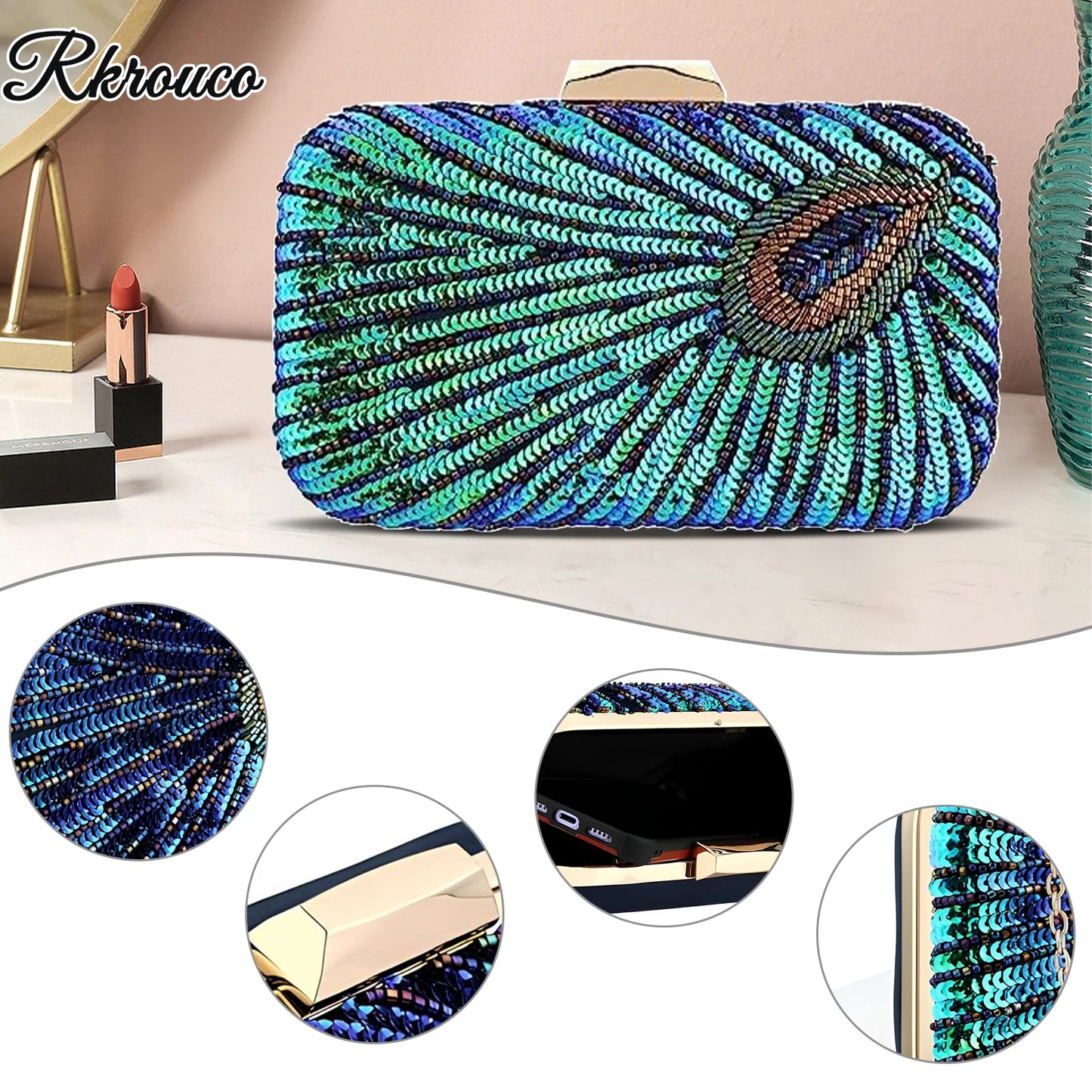 Colorful Sequin Glitter Women Clutch Bag for Banquet Prom Party Evening Bag Fashionable Chain Crossbody Shoulder Bags