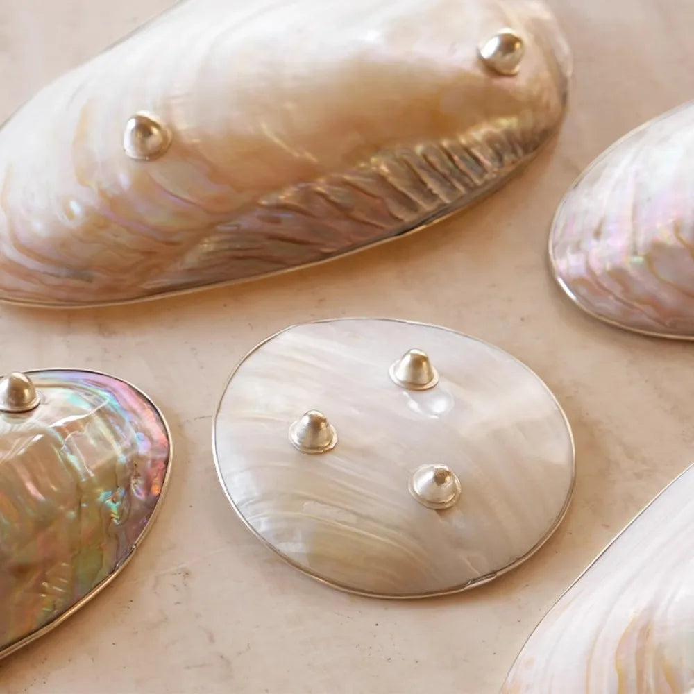 Handmade Retro Shell Tray Jewelry Dish Mother Of Pearl Ornament