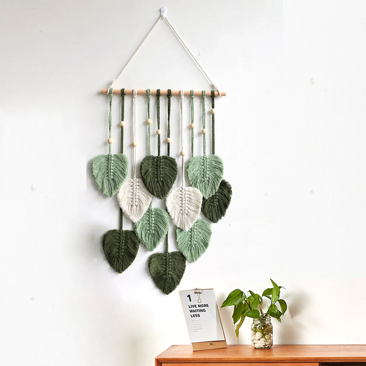 Bohemian Handwoven Leaf Pendant for Living Room and Bedroom Decor