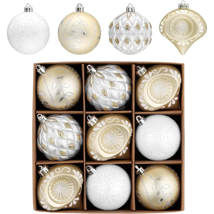 Shatterproof Christmas Ornament Set Luxury Tree Decorations