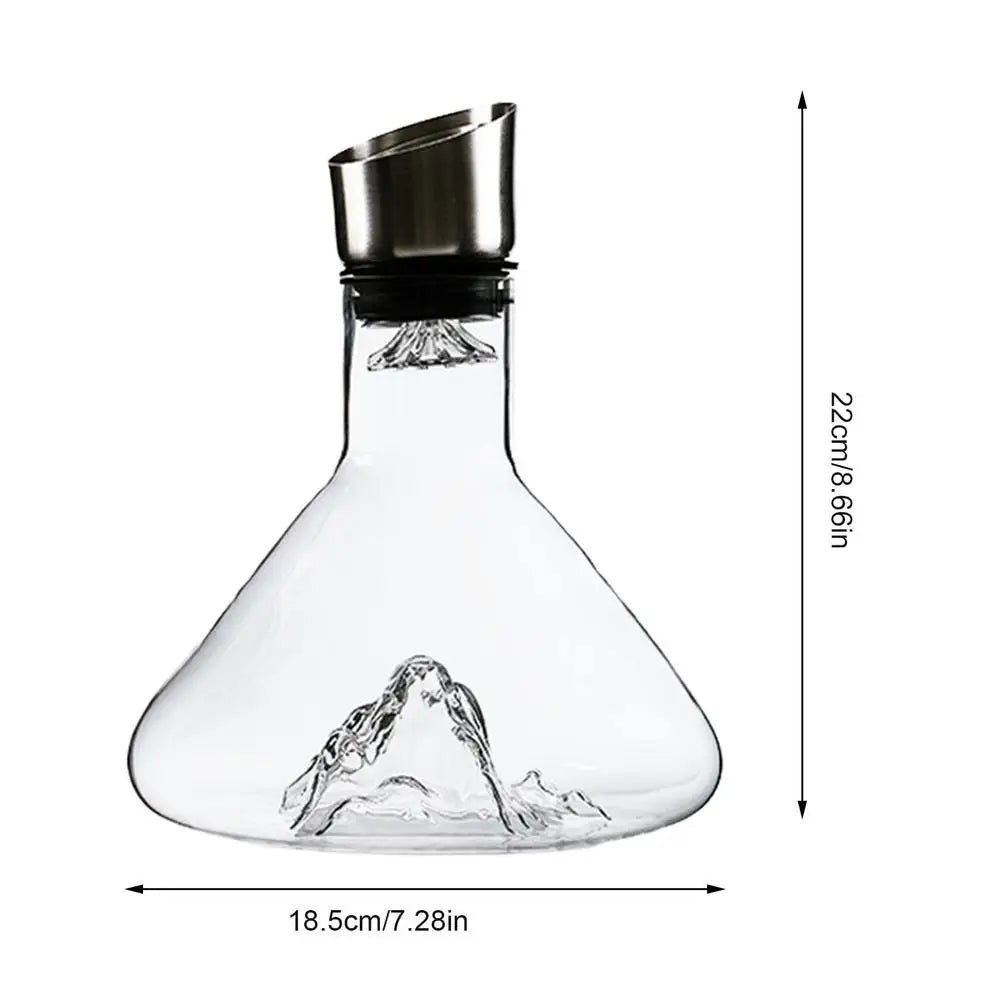 Crystal Glass Wine Decanter With Built In Aerator Pourer
