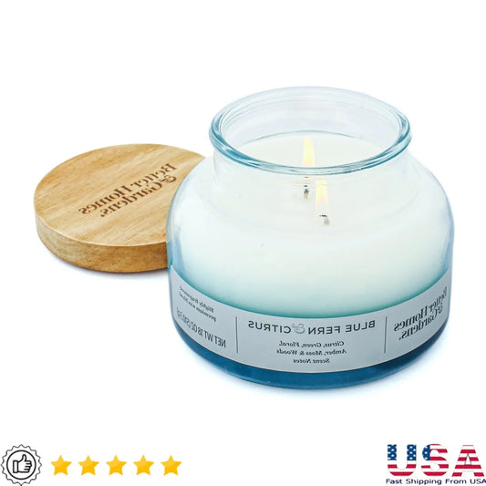 Scented Two Wick Jar Candle Fresh Citrus Floral Moss