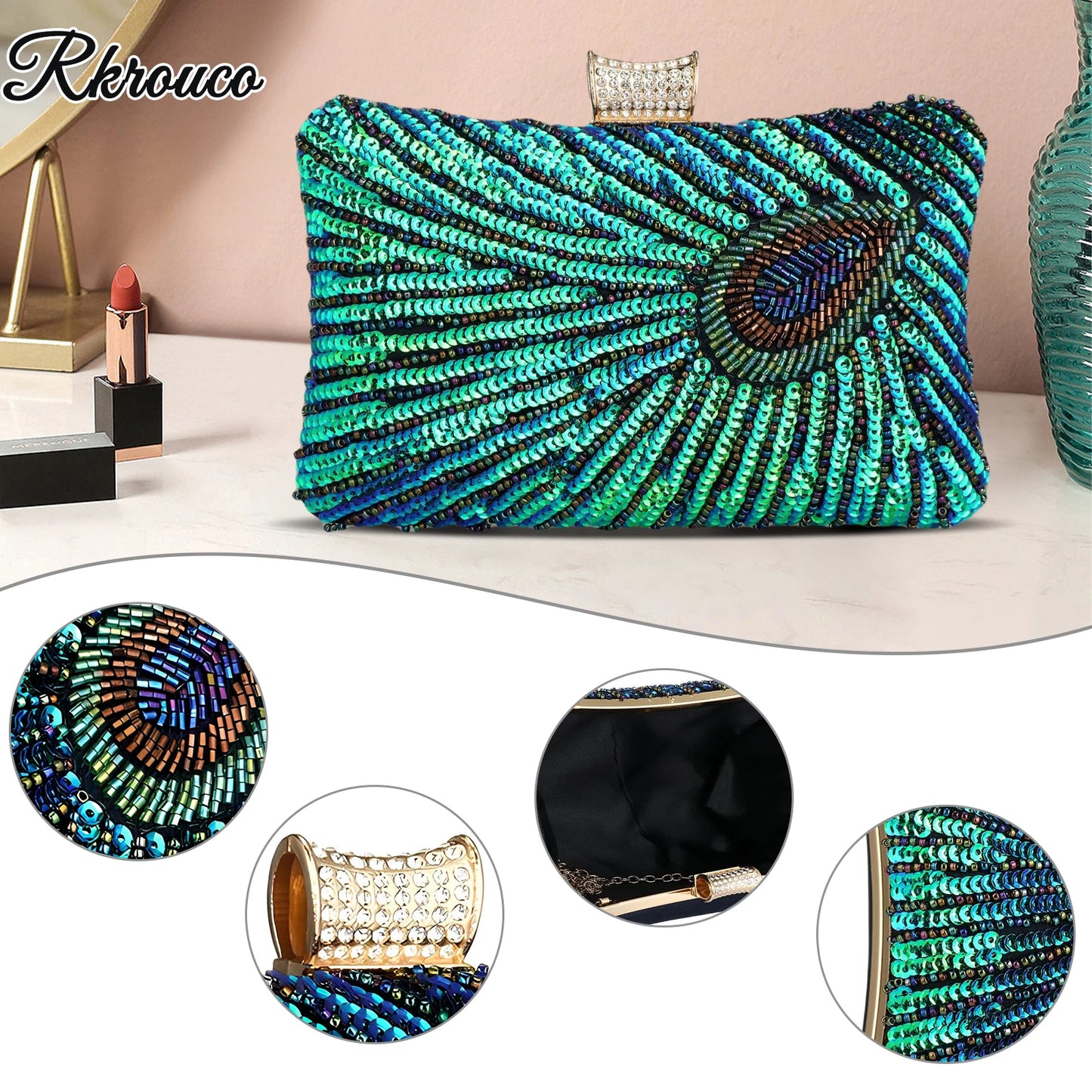 Colorful Sequin Glitter Women Clutch Bag for Banquet Prom Party Evening Bag Fashionable Chain Crossbody Shoulder Bags