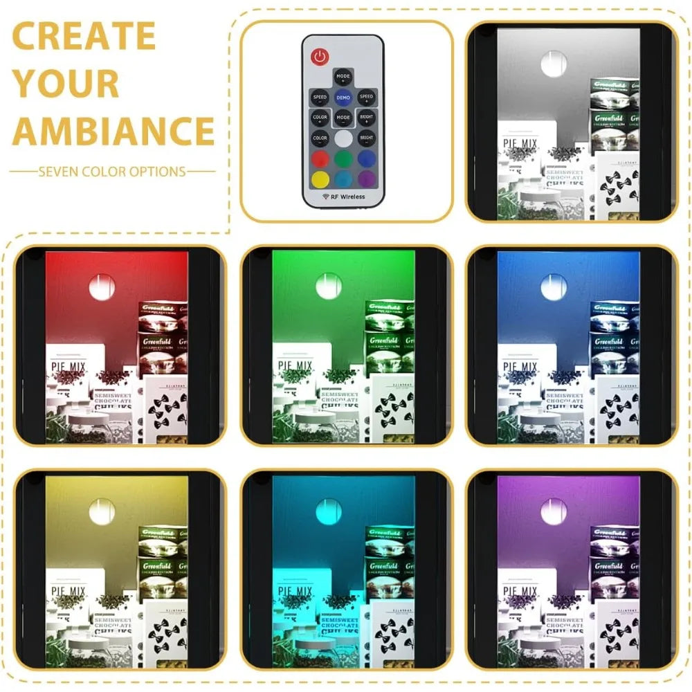 Wine Cabinet With Glass Doors And LED Lighting For Bar