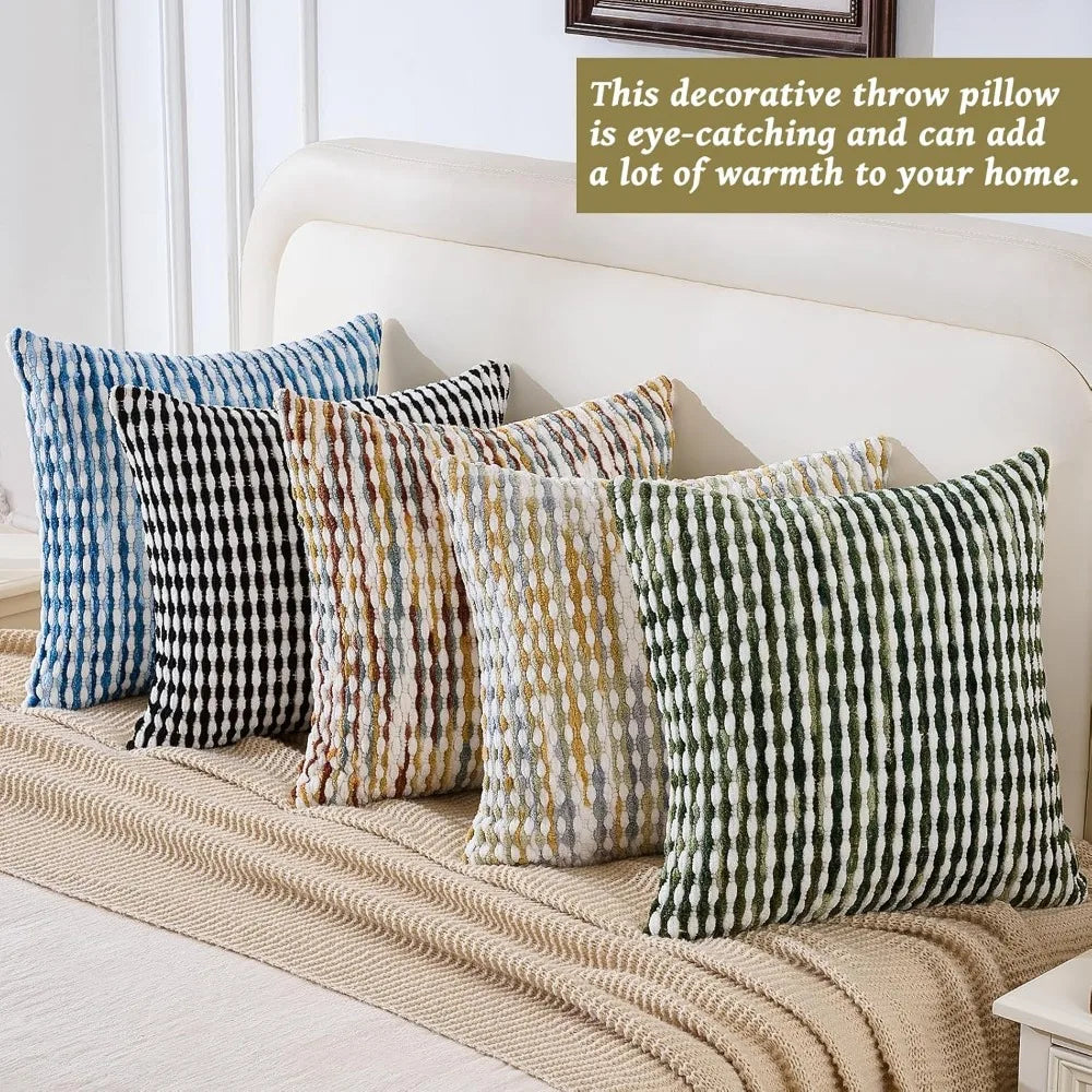 Boho Chenille Pillow Covers Set of 2 With Tufted Design