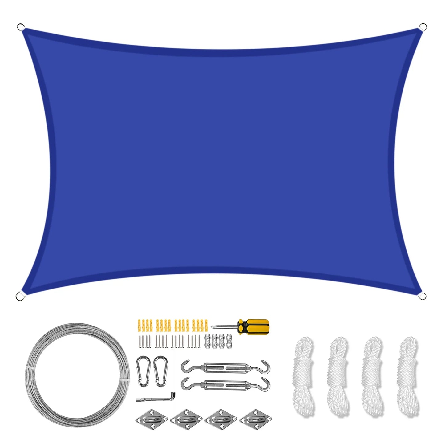 Waterproof Shade Sail With Hardware Kit For Outdoor Patio