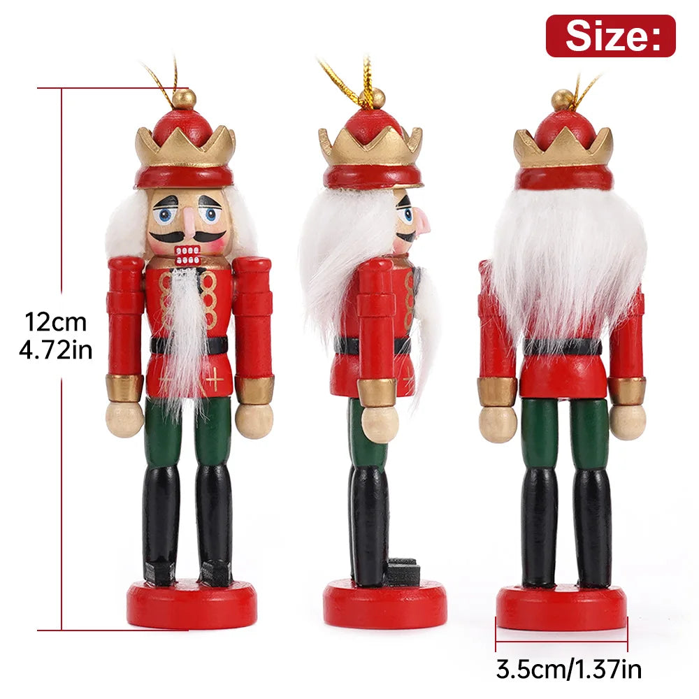 Nutcracker Doll Set Wooden Soldier Puppets Christmas Decor