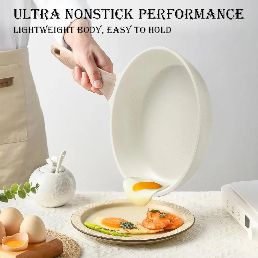 HighPerf GraniteNonstick InductionCompatible NonstickCookware PotsAndPansSet ForEnhanced CookingExperience PFASFree