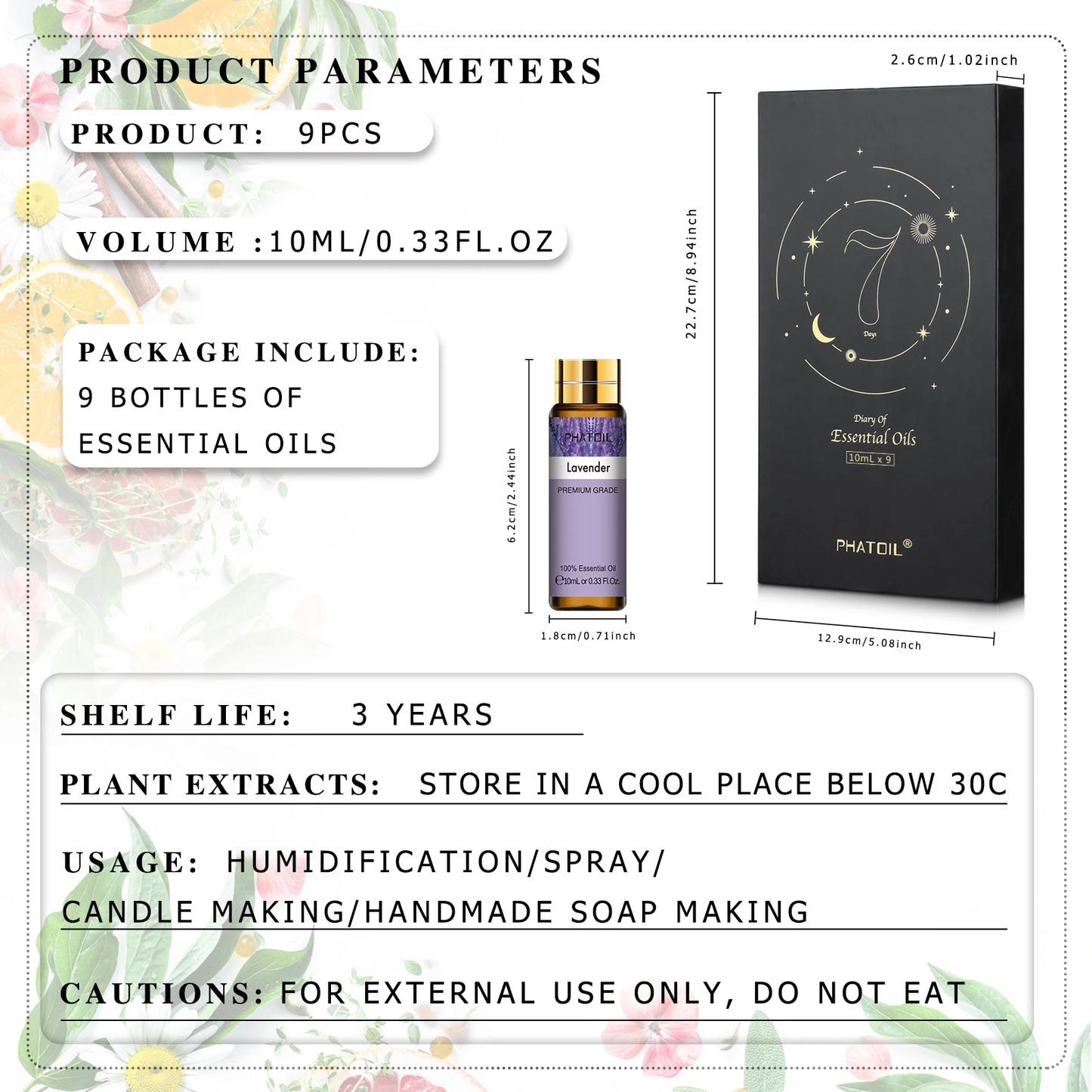 Pure Essential Oils Gift Set With Vanilla Sandalwood Neroli Helichrysum