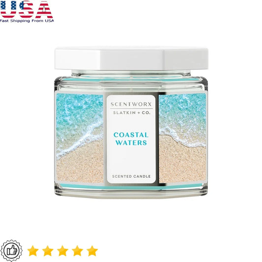 Coastal Waters Scented Candle Three Wick Jar Long Lasting