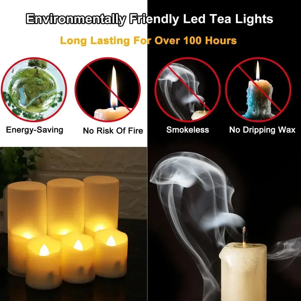 Rechargeable LED Candle Set With Timer And Flicker Flames