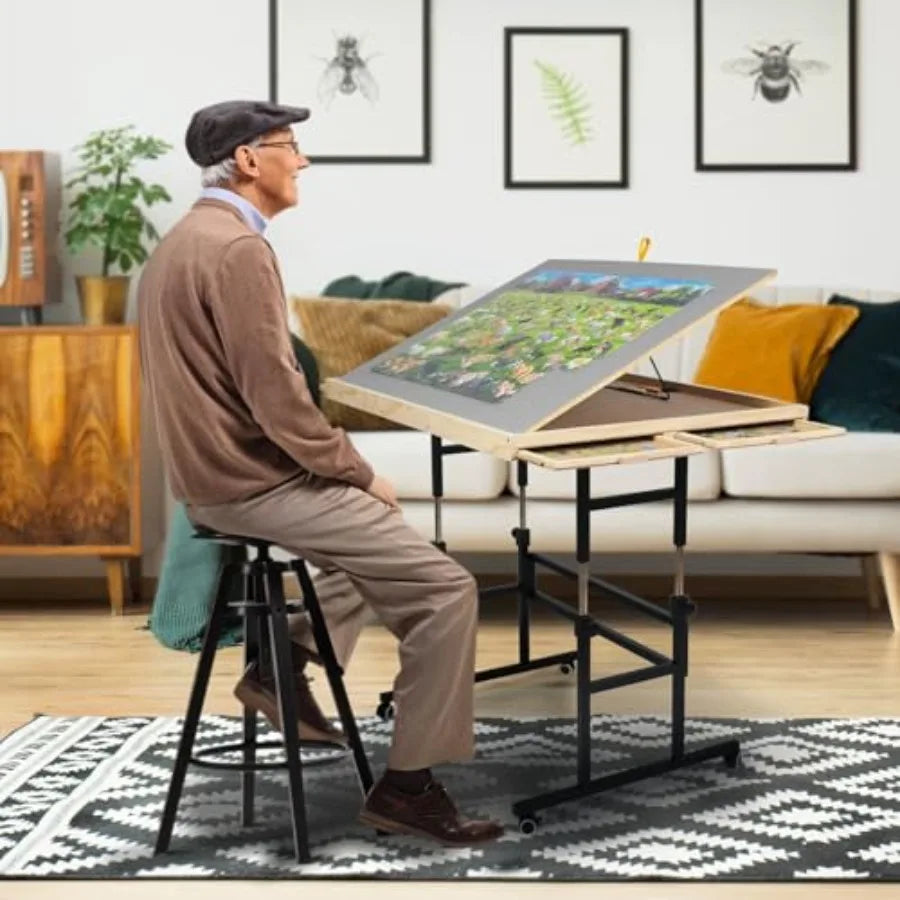 Adjustable Jigsaw Puzzle Table For Adults Tilting Angles