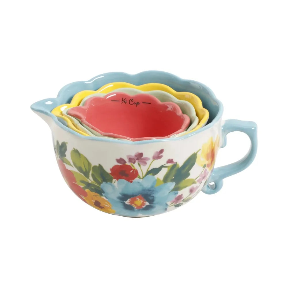 Durable Stoneware Measuring Cup Set Five Piece Kitchen