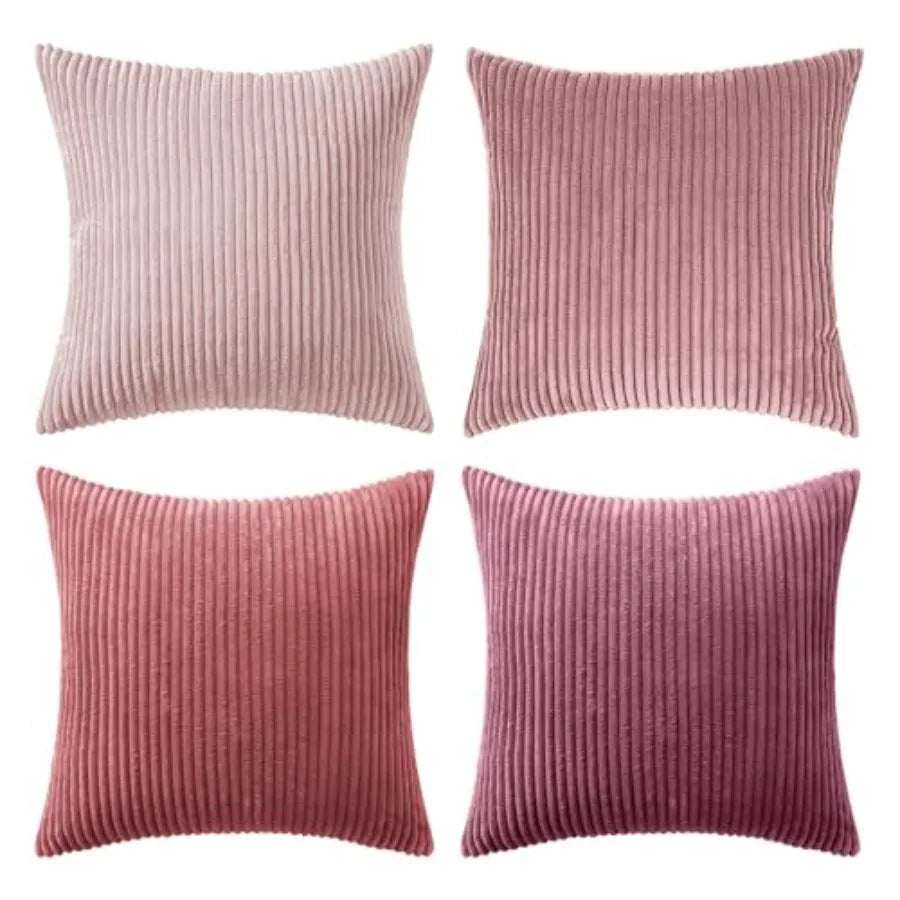 Boho Farmhouse Throw Pillow Cover Set Of 4 Corduroy Cushions