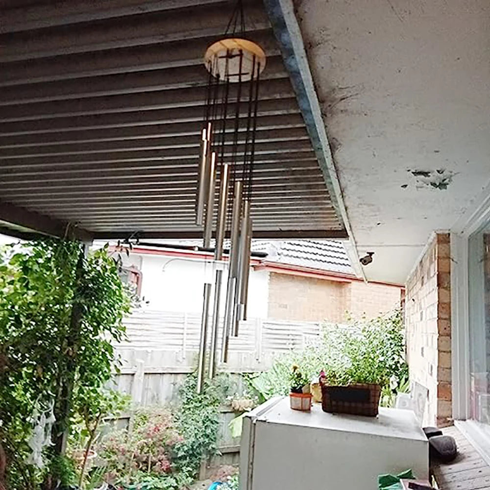 Aluminum Alloy Wind Chimes 12 Tubes With Hook For Outdoor Decor