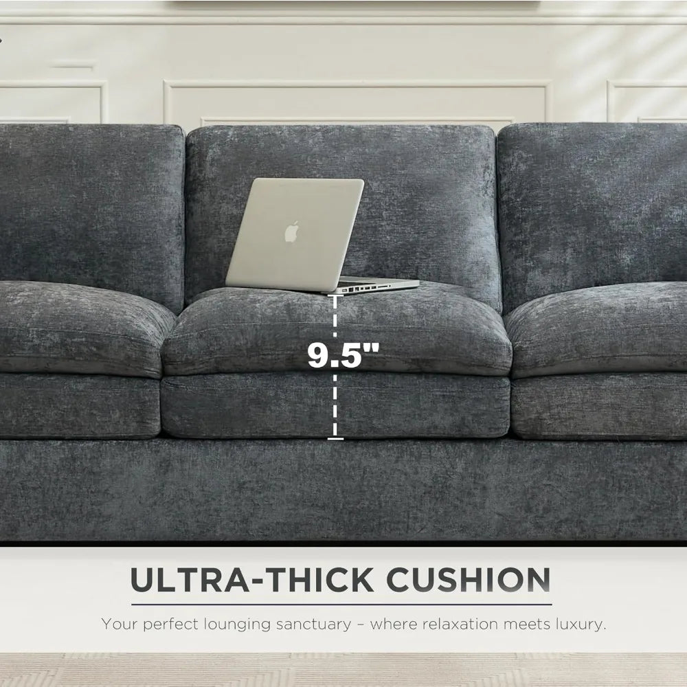 Modern Cloud Sofa With Plush Cushions And Pocketed Seats