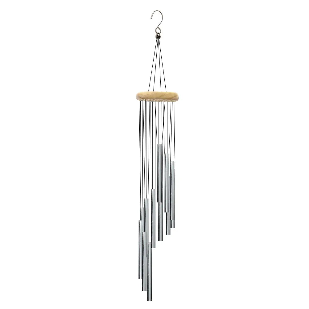 Aluminum Alloy Wind Chimes 12 Tubes With Hook For Outdoor Decor