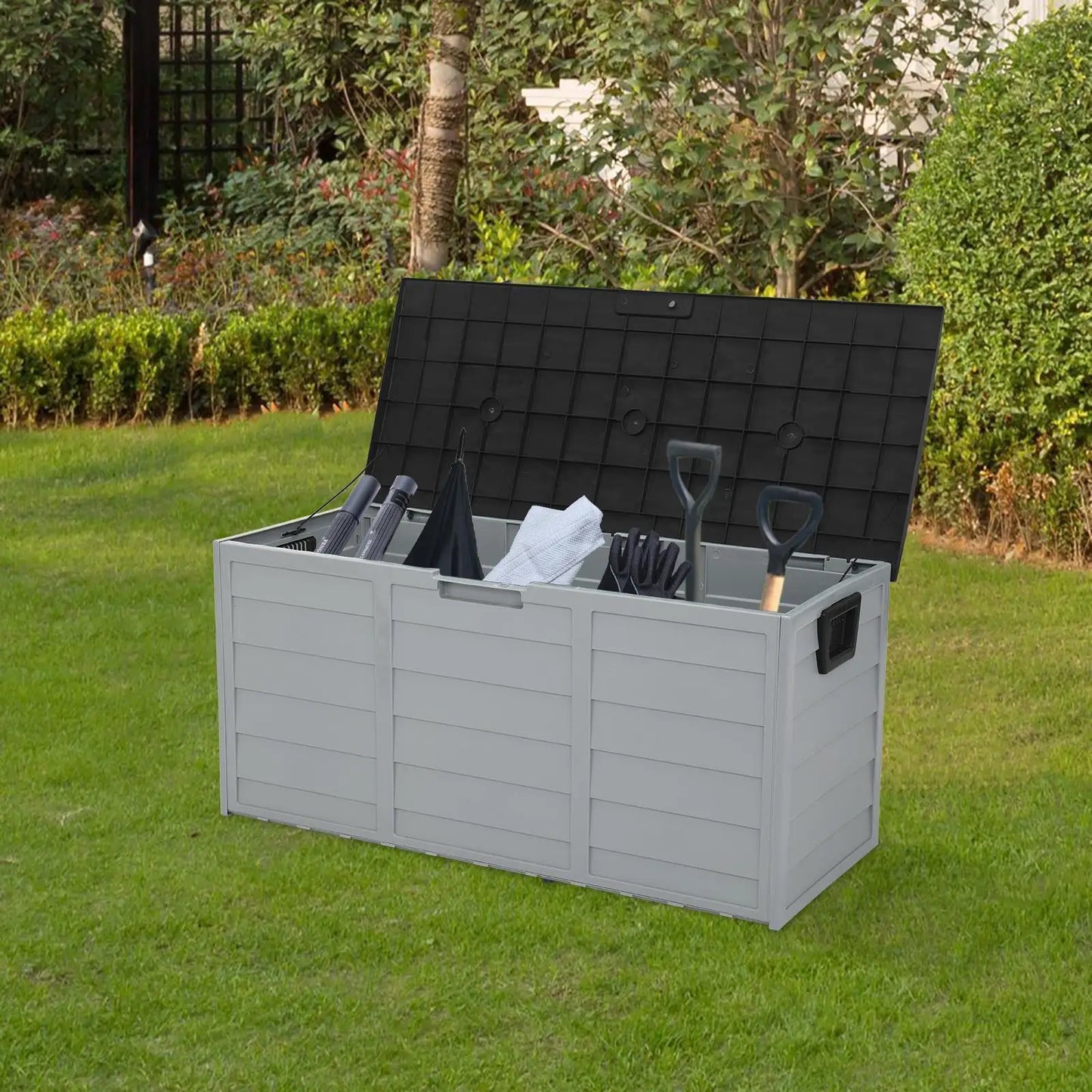 Outdoor Resin Deck Box Storage Bench Seat Waterproof